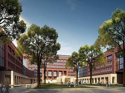 现代学校外观 学校综合楼 教学楼建筑