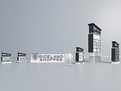 现代美式广告牌 广告牌 招牌灯箱店招 LOGO 简模人 概念人