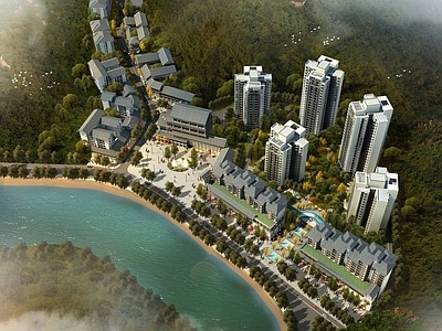中式商业街 中式商业街 住宅楼