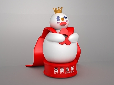 现代儿童游乐区 现代卡通美陈 蜜雪冰城雪王 c4D 草图工程文化 雪王形象设计
