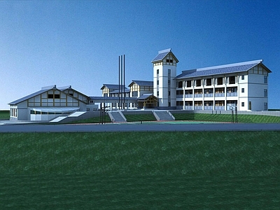 中式学校外观 龙池中学