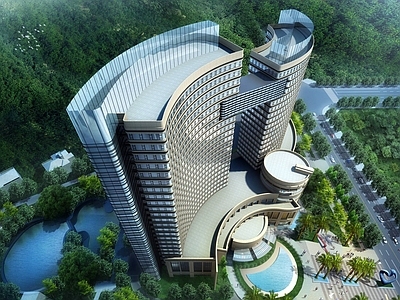 现代其他办公空间 现代高层办公楼