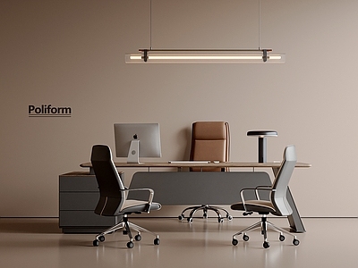 现代意式办公桌椅 经理办公桌椅 办公桌 办公椅 老板椅 办公桌摆件