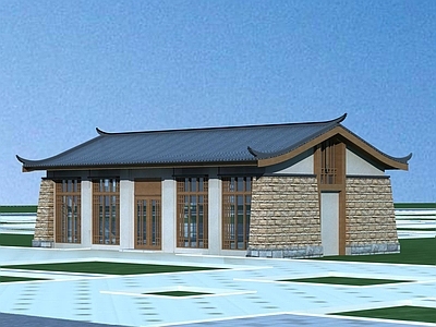 中式商业景观 中式小建筑
