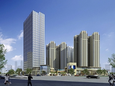 现代高层住宅 现代商业住宅小区 高层办公楼