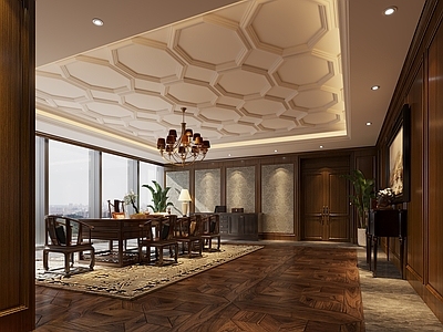 美式欧式茶室 会所茶室 美式风格 老板茶室