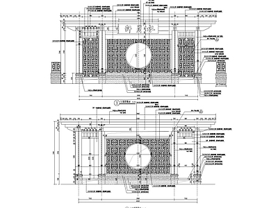 现代新中式庭院 廊架 施工图
