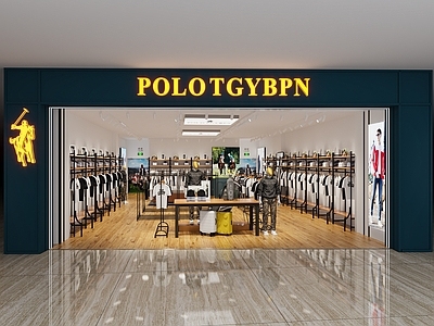 现代美式服装店 polo 专卖店专柜