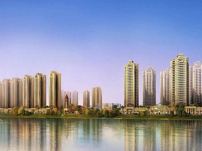 欧式高层住宅 大型滨江商业住宅