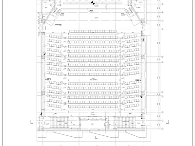 现代轻奢其他工装空间 报告厅平立面图 施工图