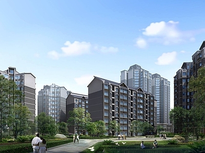 中式高层住宅 中式商业住宅小区