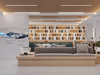 现代图书馆 图书馆 原木风图书馆 书架
