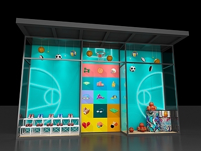 现代橱窗 运动橱窗 橱窗美陈 篮球橱窗 足球 篮球