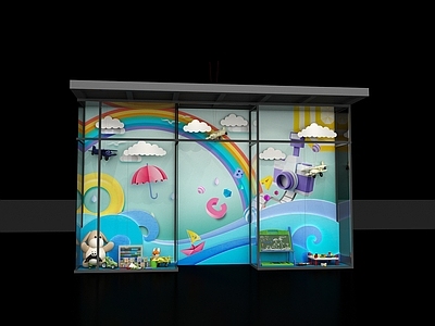 现代橱窗 橱窗 儿童橱窗 橱窗美陈 卡通橱窗 小黑板橱窗
