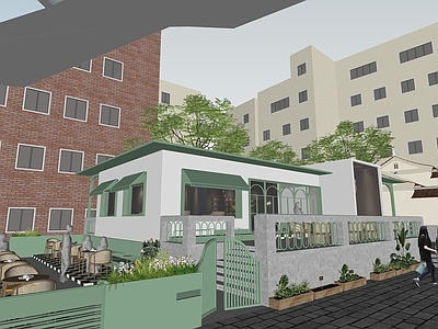 极简别墅 城市更新旧改街区 庭院花园建筑景观 文化商业街区 商业外摆