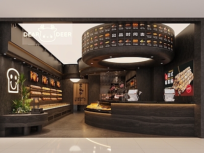 轻奢法式甜品面包店 甜品面包店 面包柜蛋糕柜 面包货架 面包店 蛋糕店