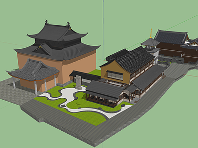 中式古建筑 古建筑 古风茶室 禅意茶室