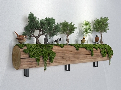 现代新中式挂件 墙饰 装饰 饰品 植物造景 绿植