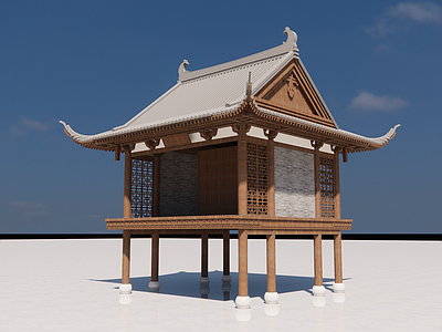 中式其他景观小建筑 古戏台