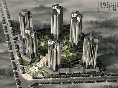 中式高层住宅 中式高层商业住宅