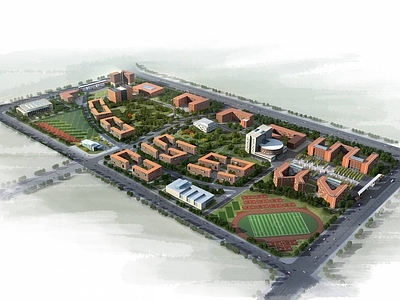 现代学校外观 河北建材学校