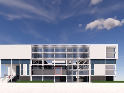现代简约展览馆建筑 展览馆 文化馆 综合楼