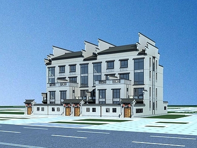 中式其他住宅外观 中式多层花园洋房 多层住宅