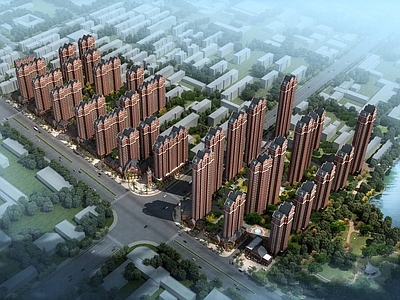 欧式高层住宅 英式商业住宅小区