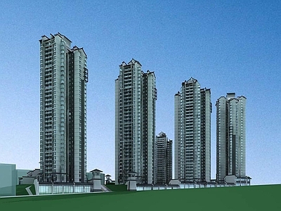 中式高层住宅 住宅小区