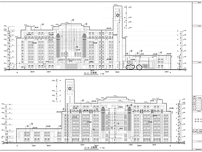 现代图书馆建筑 大学图书馆 施工图