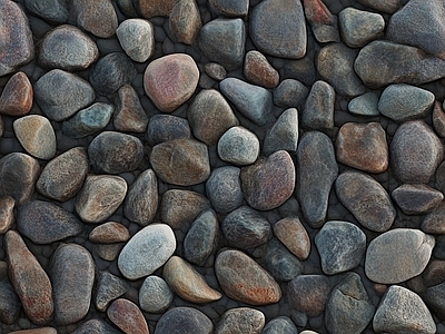 现代自然地面 碎石 砾石铺路 彩色石头 庭院景观 鹅卵石地面