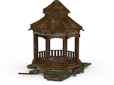 现代其他景观小品 公园亭子