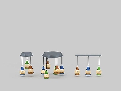 现代封闭式厨房 创意餐厅吊灯