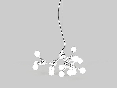 现代封闭式厨房 现代风格吊灯