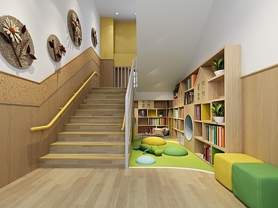 现代幼儿园 幼儿园楼梯间 楼梯区角