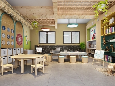 现代幼儿园 幼儿园教室 幼儿园美术教室 手工教室