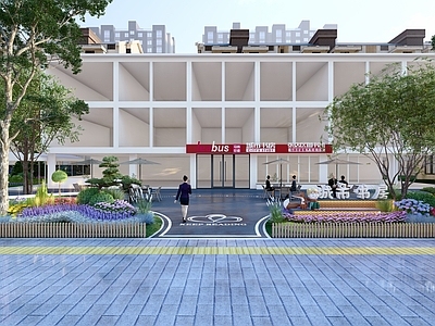 现代广场景观 城市书吧景观设计 户外小广场