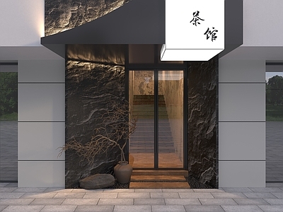 现代新中式门头 奶茶店门头 咖啡店门头 酒吧门头 酒店门头 超市门头