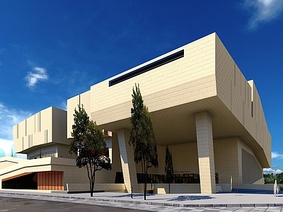 现代简约展览馆建筑 博物馆 文化馆 艺术馆