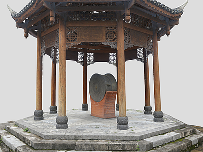中式古建 阁楼 古建 扫描阁楼 中式房屋 亭台