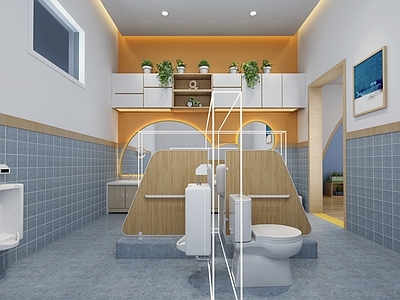 现代幼儿园 幼儿园卫生间 儿童洗手间