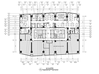 新中式禅意整体办公空间 新中式办公空间 室内装 施工图