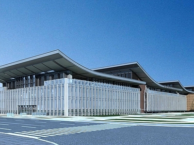 现代图书馆外观 现代大型会展建筑