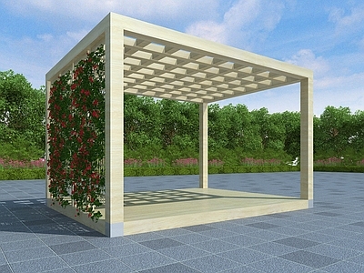 现代廊架 方形廊架 凉亭 花架