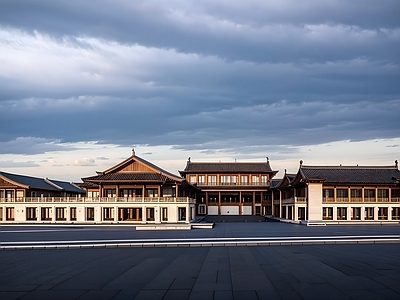 中式展览馆建筑 展览馆