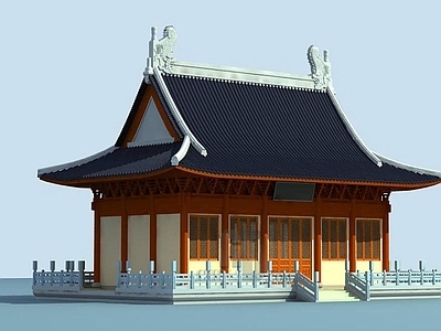 中式古建 仿古建筑 寺庙
