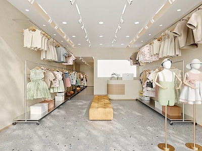 现代奶油服装店 童装店 服装店 儿童服装