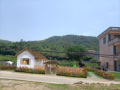 现代体育馆外观 乡村小院 乡村旅游