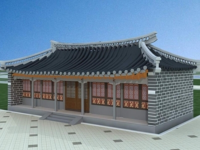 中式古建 中式小建筑 寺庙
