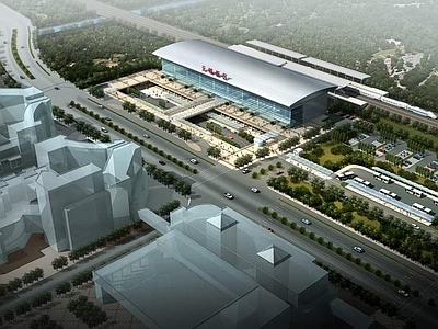 现代车站外观 无锡火车站 高铁站